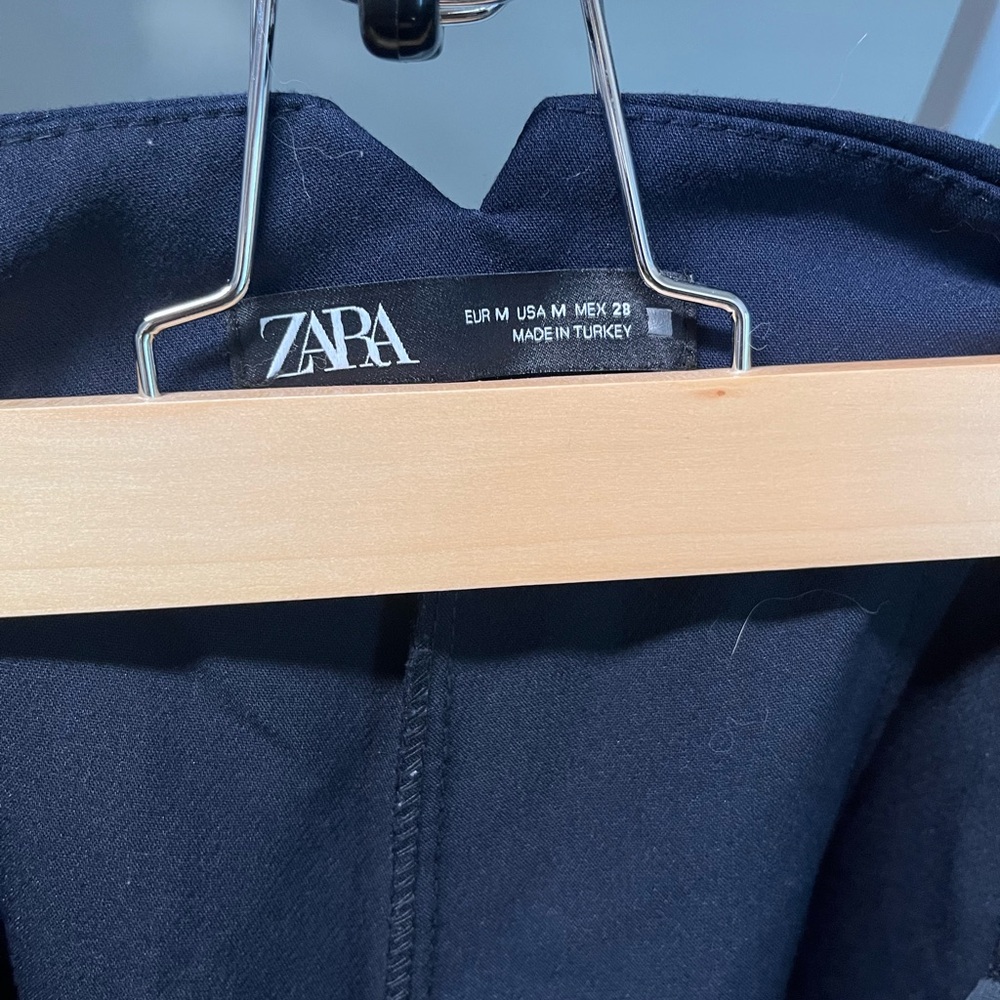 Zara Navy Straight Leg Pants